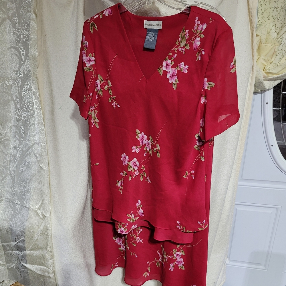 (998) Draper's & Damon's, Blouse and Skirt, Size 14, 2 piece
